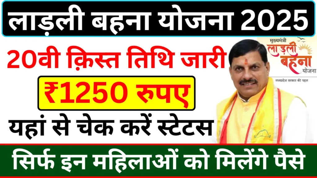 Ladli Behna Yojana 20th kist